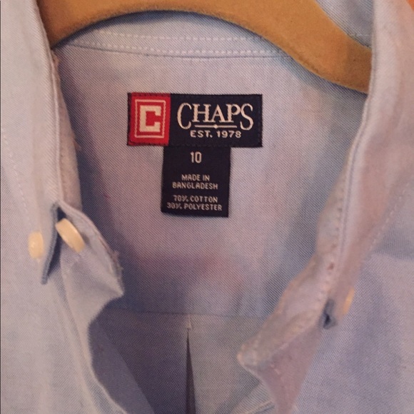 Boys Chaps blue short sleeved button down size 10 - Picture 2 of 3